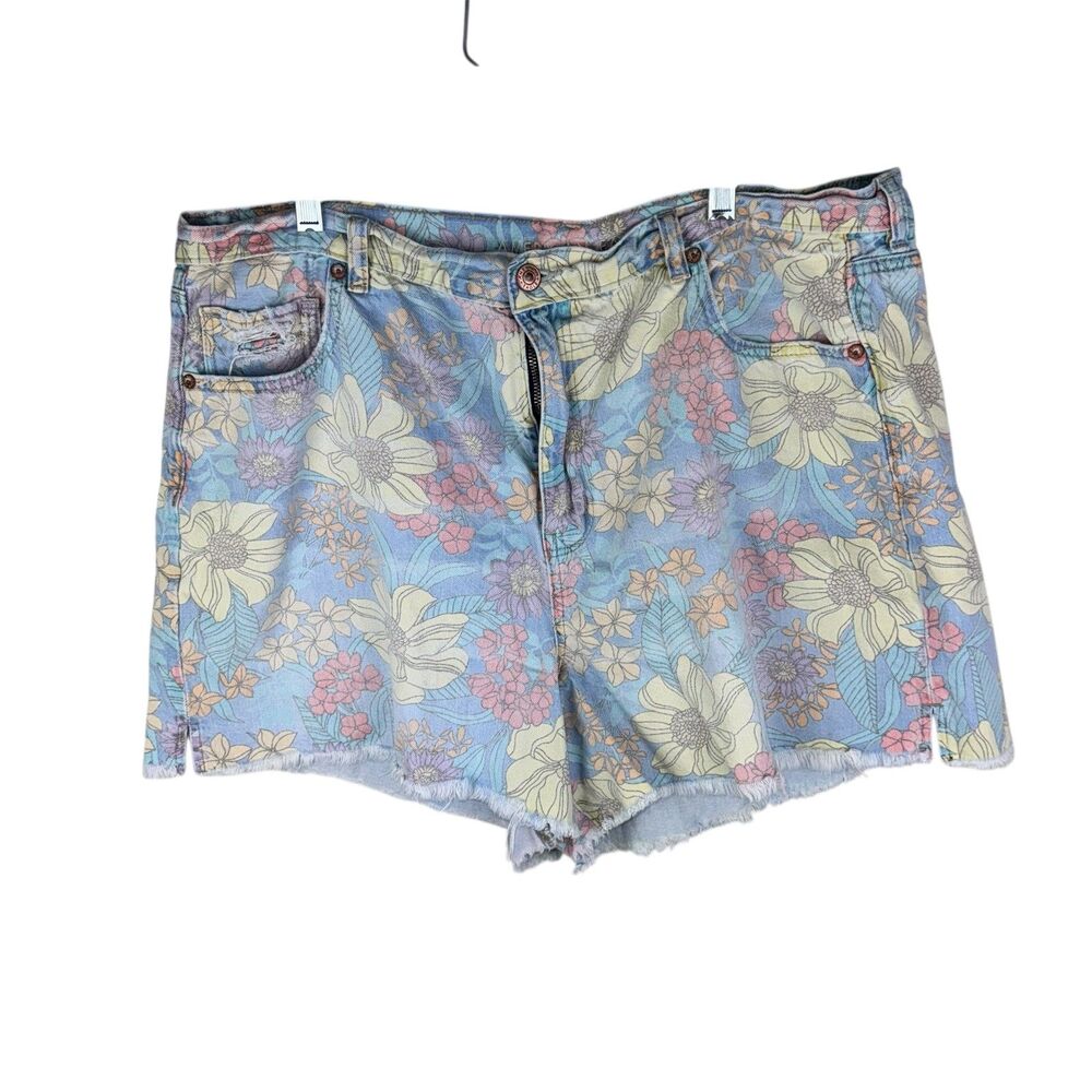 American Eagle Floral Denim Mom Shorts Women's Size 20